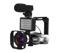 Cámara Digital, Cámara de cámara de video 4K con micrófono 16x Digital Zoom Vlogging Camera 5 6MP IR Pantalla táctil de 3.0 pulgadas de visión nocturna de 3.0 pulgadas for cámara web(128G SD card,K1-G