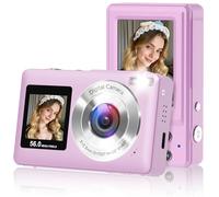 Cámara digital, cámara de doble pantalla de 56 MP, zoom de 16 aumentos, cámara digital con tarjeta SD de 32 GB con enfoque automático, cámaras pequeñas portátiles de vlogging para niños, niñas