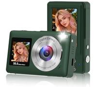 Cámara digital, cámara de doble pantalla de 56 MP, zoom de 16X, cámara digital con tarjeta SD de 32 GB con enfoque automático, cámaras pequeñas portátiles para niños, niñas, adolescentes, adultos