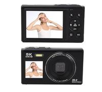 Cámara Digital, Cámara de Dos Pantallas de 5k 80mp, Cámaras Digitales Portátiles y de Disparo con una Tarjeta SD de Zoom y 32 GB, Batería Recargable para Niños Adolescentes para