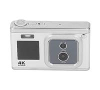Cámara digital, Cámara digital compacta 4K HD Flash incorporado 2 Pantalla IPS 50MP y 30MP para fotografía (color plateado)