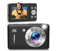 Cámara Digital, cámara Digital de 44 MP FHD 1080P para niños con Zoom de 16X antivibración, cámara pequeña compacta con Tarjeta SD de 32 GB, cámara Digital para Adolescentes, niñas, niños y Adultos