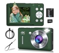 Cámara digital, cámara digital FHD 1080P para niños, cámara digital vintage con zoom de 16X, detección facial, captura de sonrisa, antivibración, cámara compacta de apuntar y disparar, cámara pequeña