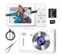 Cámara digital, cámara digital FHD 1080P para niños, cámara digital vintage con zoom de 16X, detección facial, captura de sonrisa, antivibración, cámara compacta de apuntar y disparar, cámara pequeña