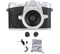 Cámara Digital, cámara Digital Inteligente 64MP 4K 20X Zoom 180 ° Pantalla de volteo 1200 mAh con Amplio Objetivo de Lente de ángulo Mirador de interconexión Libre de (Black)