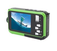 Cámara Digital, Cámara Impermeable 2.7K 48MP con Pantallas Duales, Zoom 16X, Grabación Mientras Se Carga, Memoria de 128 GB para Niños, Principiantes, Estudiantes (Verde)