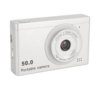 Cámara Digital, Cámara Microsingle HD CCD con Zoom 8X, Cámara Compacta de Doble Lente Delantera y Trasera Cámara Vlog Selfie para Niños y niñas. (Gris-Plata)