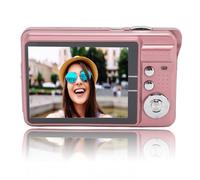 Cámara Digital, Cámara para Niños 4K 48MP para Fotografía, Cámara Compacta Compatible con 128 GB Ampliable, Zoom Digital 8X, Pantalla HD de 2,7, con Manual en Inglés (Pink)