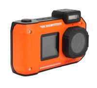 Cámara Digital, Cámara Subacuática de Pantalla Dual 4K 65MP Cámara Impermeable con Zoom Digital 10x para Bucear (Orange)