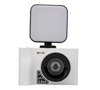 Cámara Digital, Cámara Vlogging de 2.5K con Luz de Relleno, Cámara con Zoom Digital de 24MP 16X, Cámara Compacta de Disparo Puntual para Adolescentes Adultos Principiantes, (White)