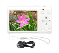 Cámara Digital, Cámara Vlogging HD 1080P, Cámara Compacta de 64 MP con Zoom Digital 18X, Mini Cámara Portátil de Disparo Puntual, Pantalla de 2,8 Pulgadas, Reproductor MP3 (White)