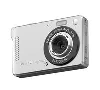 Cámara Digital Compacta, 16X 4K 1080P 44MP Cámara Digital con 32G Tarjeta SD e 2 Batterie, Fotocamera Digitale Compatta per Bambini, Adulti, Principianti (Silver)
