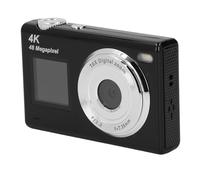 Cámara Digital Compacta 4K 48MP de Apuntar y Disparar, Cámara Portátil con Zoom AutoFocus 16X con Linterna, Pantalla Frontal de 1,4 Pulgadas para Selfies (Black)