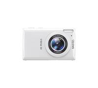 Cámara digital compacta 4K para vlogs para principiantes, enfoque automático con zoom digital de 18x, 64 MP, color blanco