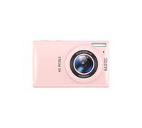 Cámara digital compacta 4K para vlogs para principiantes, enfoque automático con zoom digital de 18x, 64 MP, color rosa