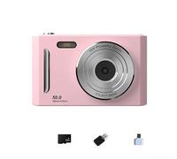 Cámara digital con sensor de video 4K de 64 MP, zoom de 18 aumentos, para entusiastas de la fotografía y creadores de contenido, modelo ligero (rosa 32G)
