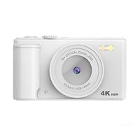 Cámara digital con video 4K, cámara de fotografía de 64 MP con zoom de 16X, pantalla abatible IPS de 2.8 pulgadas de 180 , disparo continuo antivibración para vlogging (blanco)