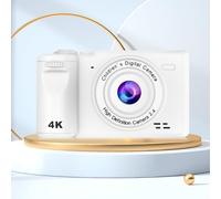 Cámara digital de 1080p para vlogging para fotografía, cámaras digitales compactas vintage, cámaras de vlog de viaje con zoom digital 8X, lámpara integrada, disparo continuo, detección de rostros