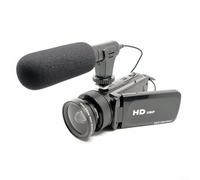 Cámara digital de 16 MP con micrófono externo y zoom de 16x, soporta almacenamiento de tarjetas de hasta 128 GB, grabación de video en HD y resoluciones estándar para diversas necesidades (negro)