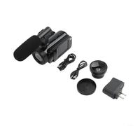 Cámara digital de 16 MP, soporte de micrófono de video HD 1080P | Plástico ABS, tamaño compacto de 165 mm, varios colores, viaje ligero, bolsa fácil de transportar (negro)