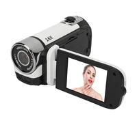 Cámara Digital de 16 MP, Videocámara con Zoom 16X 1080P Vlogging con Pantalla Giratoria de 2,4 Pulgadas, Selfies, Antivibración, Luz de Relleno, Grabación en Bucle (White)