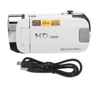 Cámara Digital de 16MP, Cámara Grabadora de Vídeo 1080P con Pantalla Giratoria de 2,4 Pulgadas, Zoom Digital 16X, Luz de Relleno para Vlogging (White)