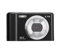 Cámara digital de 2,7 K y 48 MP con pantalla IPS de 2,4 pulgadas, zoom de 8x y enfoque automático, portátil para estudiantes (negro)