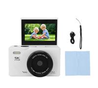 Cámara Digital de 5k para Fotografía, 75MP HD 18x Zoom Autococus Vlogging Camera para Youtube con Pantalla de 3 ", Cámara de Video Compacta (Black) (White)