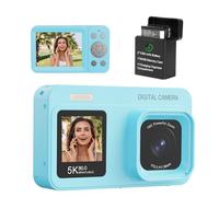 Cámara digital de doble pantalla 5K mejorada, cámara de fotografía Vlog de 80 MP para YouTube, campus, viajes, cámara compacta de apuntar y disparar para adolescentes y principiantes con enfoque