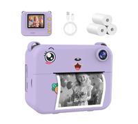 Cámara Digital for niños, cámara instantánea de fotografía, 1080P HD, Lente Dual, grabadora de vídeo for niños, Juguetes for niñas y niños, el Mejor cumpleaños(Purple)