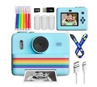 Cámara Digital for niños con impresión instantánea, Mini Impresora de vídeo de 2,8 Pulgadas, cámara térmica portátil de impresión fotográfica instantánea for niños con Impresora(Rainbow Deep Blue)