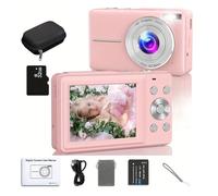 Cámara Digital for niños, videocámara con Zoom 16x, cámaras compactas 1080P, 44MP, for fotografía for Principiantes(P-32G Card-Bag)