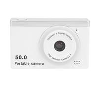 Cámara Digital HD 1080P para Fotografía, Cámara de Doble Lente con Zoom 8X y Pantalla de 2,4 Pulgadas, Videocámara Portátil de 50 MP con Filtro para Selfie Vlogging (White)