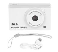 Cámara Digital HD 50MP 1080P 8X Zoom Cámaras Duales Delanteras Traseras Portátiles con Filtro de Fotografía para Niños (White)