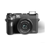 Cámara digital HD 5K, zoom de 18X y sistema de lente dual, sensor CMOS de 75 MP, conectividad WiFi para transmisión, compatible (negro)