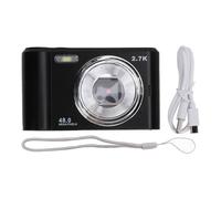 Cámara Digital HD HD de 48MP con Video de 2.7k, Zoom Digital 8X, Enfoque automático y Pantalla IPS de 2.4 Pulgadas, batería de 700 mAh para Viajes y Eventos Especiales (Black)