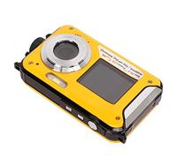 Cámara Digital Impermeable, Full HD 10 Pies Impermeable Zoom 16X Pantallas Duales Cámara Digital Impermeable Micro USB 2.0 para Fotos (Yellow)
