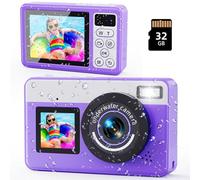 Cámara Digital, MaxMango Cámara Subacuática 10FT Cámara Digital a Prueba de Agua Zoom Digital 18X con Tarjeta de 32GB, Cámara de Fotos para niños Adolescentes Principiantes Adulto