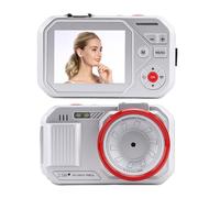 Cámara Digital para Adolescentes, Cámara Digital Digital de Zoom Digital de 48MP 16x para Fotografía, Punto Compacto y Cámara de Disparo con Pantalla de 2.8 Pulgadas para Viajar (Silver)