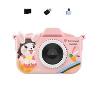 Cámara digital para niños 32G a prueba de golpes con lente, juegos de aprendizaje educativo automático y funda de silicona, cámara azul para niños
