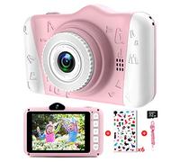 Cámara Digital para niños, con Pantalla Grande de 3,5 Pulgadas, 1080p, HD, 12 MP, Tarjeta SD de 32 GB, Recargable por USB, cámara Selfie para niñas de 3 a 10 años, Juguete para niños, Color Rosa