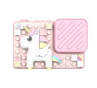 Cámara digital para niños de 18 MP con forma de unicornio, minijuegos y filtros.