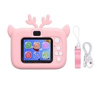 Cámara Digital para Niños, Pantalla de 2 Pulgadas Videocámara para Niños Juguete 4 Efectos de Filtro 20MP Recargable 1080P Grabación para Niños Pequeños (Rosa Amarillo)