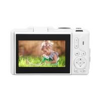 Cámara Digital Portátil, Cámara Digital Compacta Retro de Enfoque Automático, 4k con Pantalla de Flip 3 Pulgadas para Fotografía Viajes Vlogging Estudiantes (White)