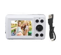 Cámara digital portátil de 2,4 pulgadas, 16 MP, zoom digital de 16x, vídeo de 1080p, enfoque automático, compacta e ideal para viajes y vlogging (blanco)