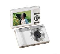 Cámara digital retro, cámara de fotos portátil compacta 4K HD, antivibración, para fotografía de nivel de entrada y uso diario (blanco)