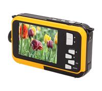 Cámara Digital Submarina, Cámara de Agua de 48MP Full HD 2.7k 48MP con Pantalla Dual de Selfie Trasero Trasero, Zoom Digital 16x, Videocámara para Viajes Vlog (Yellow)