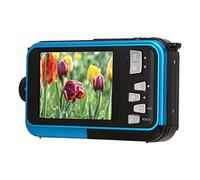 Cámara Digital Submarina, Cámara de Agua de 48MP Full HD 2.7k 48MP con Pantalla Dual de Selfie Trasero Trasero, Zoom Digital 16x, Videocámara para Viajes Vlog (Blue)