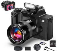 Cámara digital True 5K - Cámaras WiFi de 80 MP para fotografía - Cámara de vlogging de enfoque automático UHD para YouTube Zoom 18X - Cámara de video macro de un solo toque para principiantes con