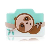 Cámara Digital y videocámara para niños Kidamento con Pantalla táctil, Carcasa de Silicona Suave, Tapa de Lente Desmontable y Tarjeta de Memoria de 32 GB - Modelo K Zippy The Sloth